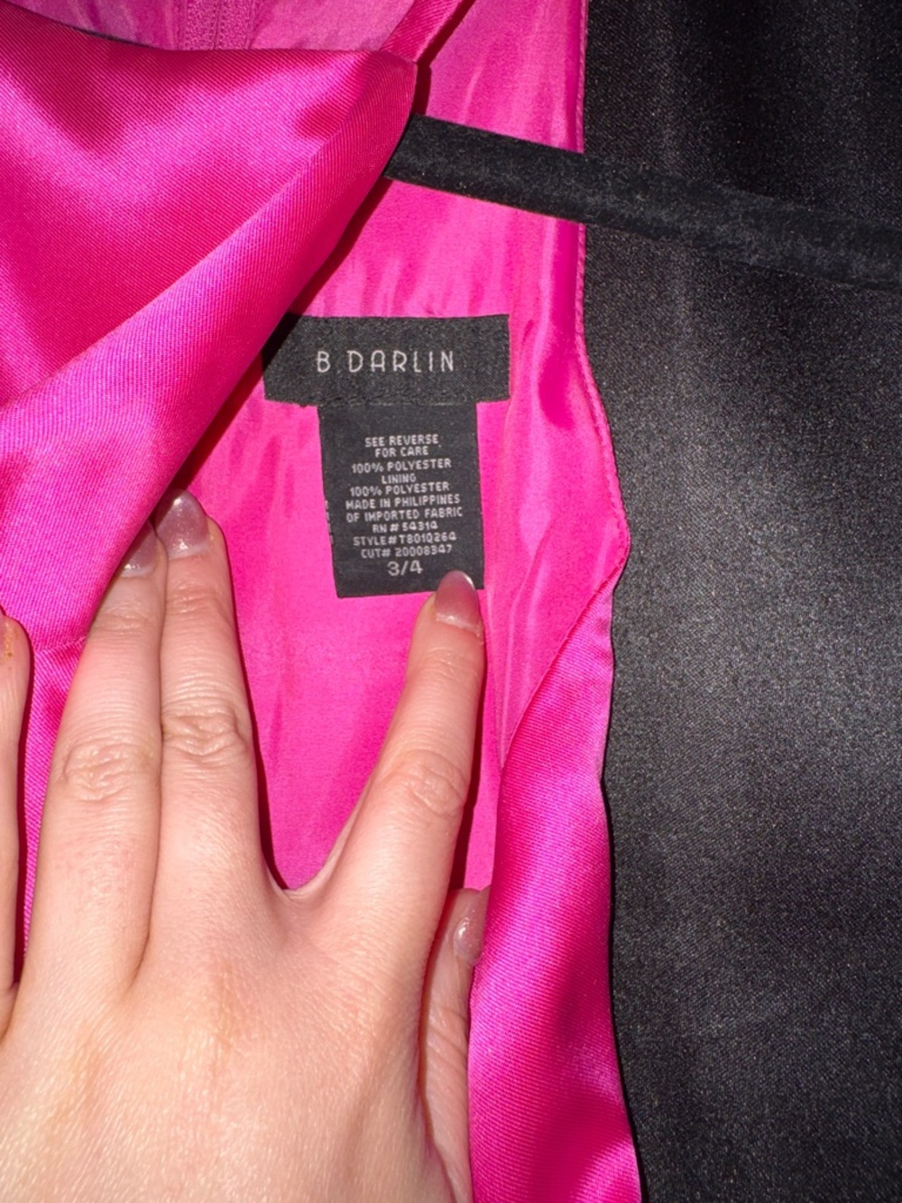 B Darlin Hot Pink Satin Fit-and-Flare Party Dress - Picture 3 of 5
